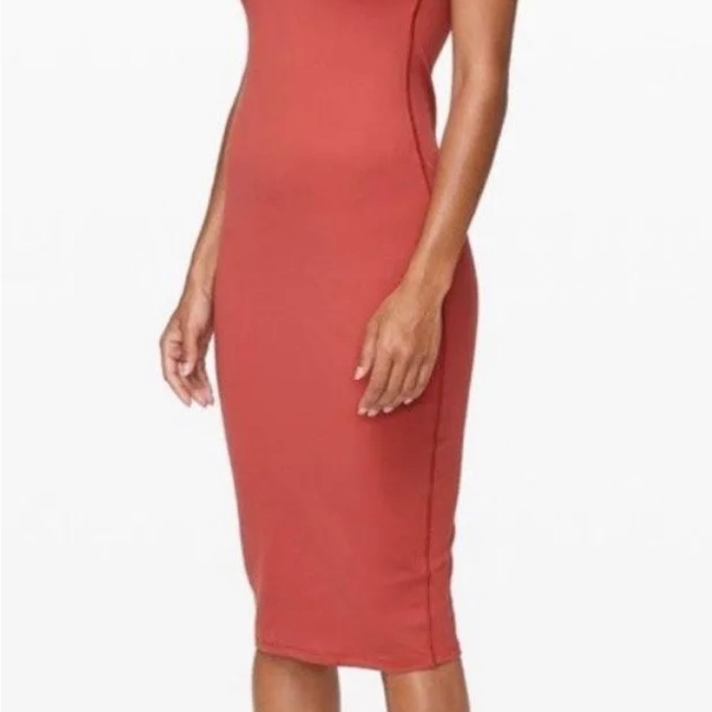 Lululemon athletica picnic play Rust Bodycon Dress